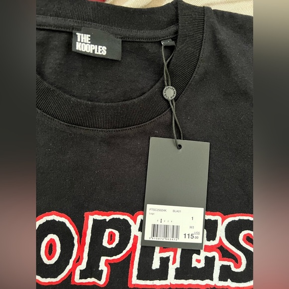 The Kooples- Black T-shirt logo print black size Small NWT, inscription - Picture 3 of 8